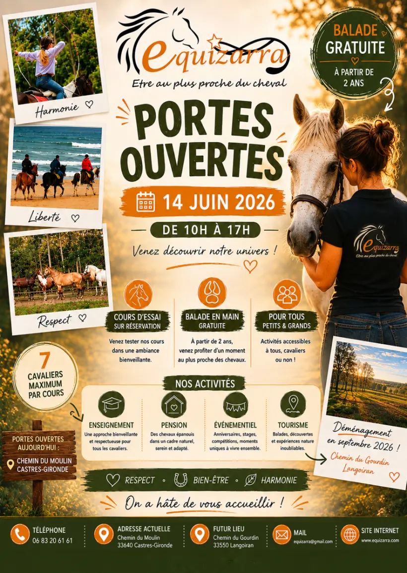 Equizarra Poney Club A Castres Gironde Affiche PO A5 1